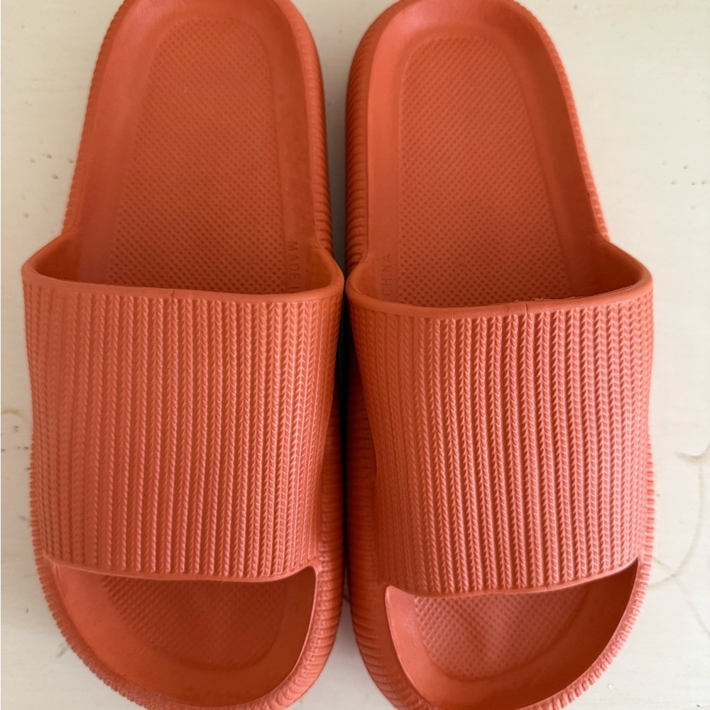 Unisex Orange Slide Sandals